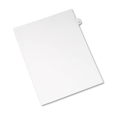 Preprinted Legal Exhibit Side Tab Index Dividers, Avery Style, 10-tab, 54, 11 X 8.5, White, 25-pack, (1054)