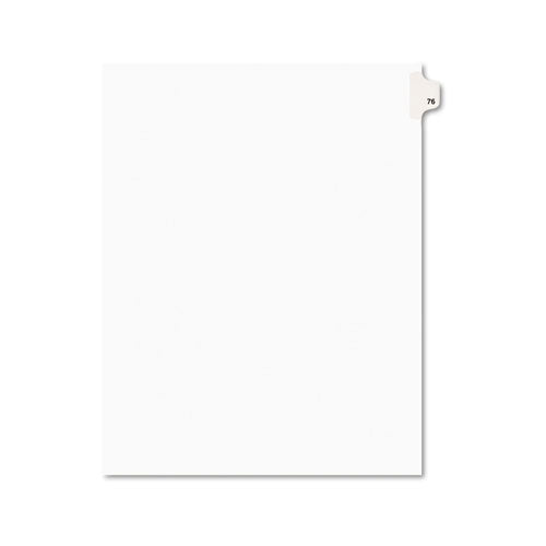 Preprinted Legal Exhibit Side Tab Index Dividers, Avery Style, 10-tab, 76, 11 X 8.5, White, 25-pack, (1076)