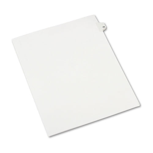 Preprinted Legal Exhibit Side Tab Index Dividers, Avery Style, 10-tab, 78, 11 X 8.5, White, 25-pack, (1078)