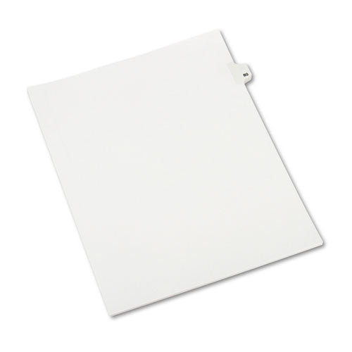 Preprinted Legal Exhibit Side Tab Index Dividers, Avery Style, 10-tab, 80, 11 X 8.5, White, 25-pack, (1080)