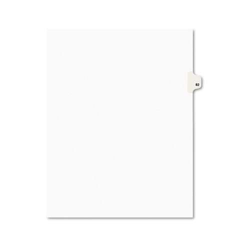 Preprinted Legal Exhibit Side Tab Index Dividers, Avery Style, 10-tab, 82, 11 X 8.5, White, 25-pack, (1082)
