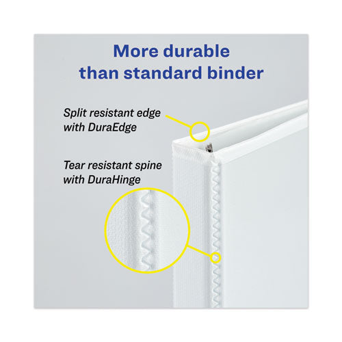 Heavy-duty View Binder With Durahinge, One Touch Ezd Rings-extra-wide Cover, 3 Ring, 1.5" Capacity, 11 X 8.5, White, (1319)