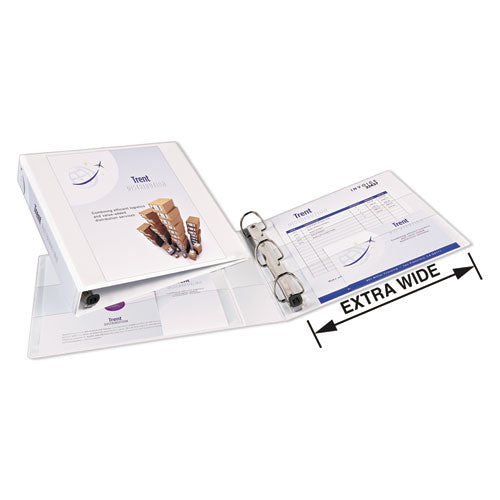 Heavy-duty View Binder With Durahinge, One Touch Ezd Rings-extra-wide Cover, 3 Ring, 1.5" Capacity, 11 X 8.5, White, (1319)
