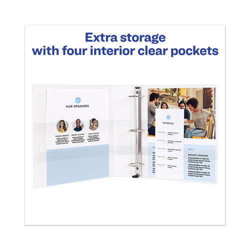 Heavy-duty View Binder With Durahinge, One Touch Ezd Rings-extra-wide Cover, 3 Ring, 1.5" Capacity, 11 X 8.5, White, (1319)