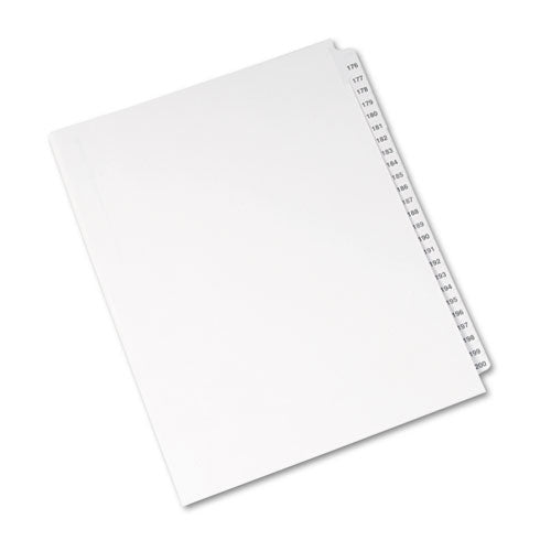 Preprinted Legal Exhibit Side Tab Index Dividers, Avery Style, 25-tab, 176 To 200, 11 X 8.5, White, 1 Set, (1337)