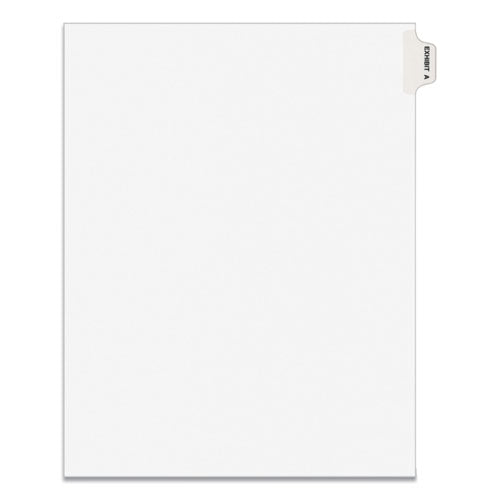 Avery-style Preprinted Legal Side Tab Divider, Exhibit A, Letter, White, 25-pack, (1371)