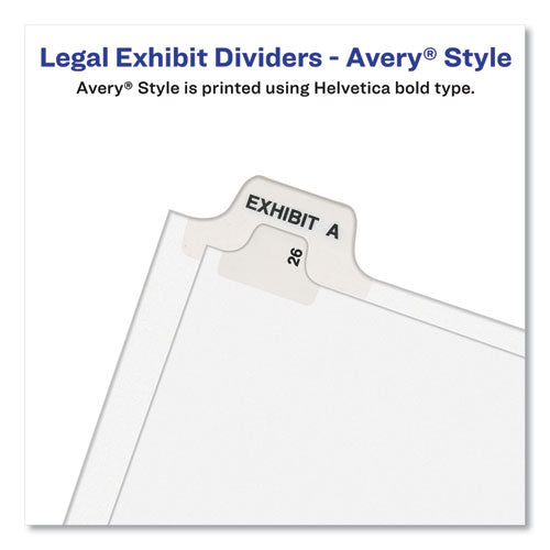 Avery-style Preprinted Legal Side Tab Divider, Exhibit B, Letter, White, 25-pack, (1372)