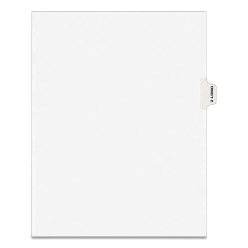 Avery-style Preprinted Legal Side Tab Divider, Exhibit D, Letter, White, 25-pack, (1374)