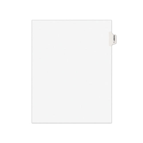 Avery-style Preprinted Legal Side Tab Divider, Exhibit L, Letter, White, 25-pack, (1382)
