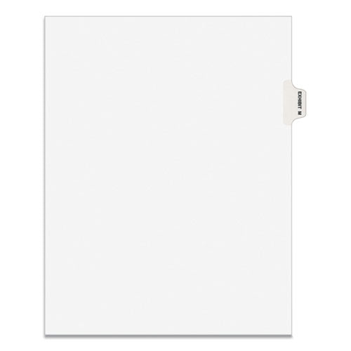 Avery-style Preprinted Legal Side Tab Divider, Exhibit M, Letter, White, 25-pack, (1383)