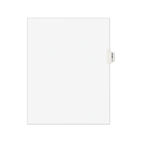 Avery-style Preprinted Legal Side Tab Divider, Exhibit N, Letter, White, 25-pack, (1384)