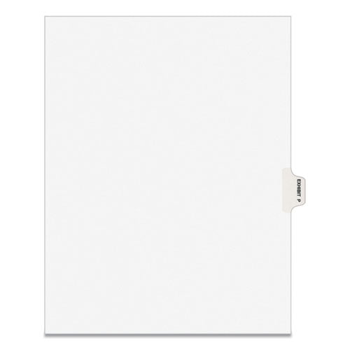 Avery-style Preprinted Legal Side Tab Divider, Exhibit P, Letter, White, 25-pack, (1386)