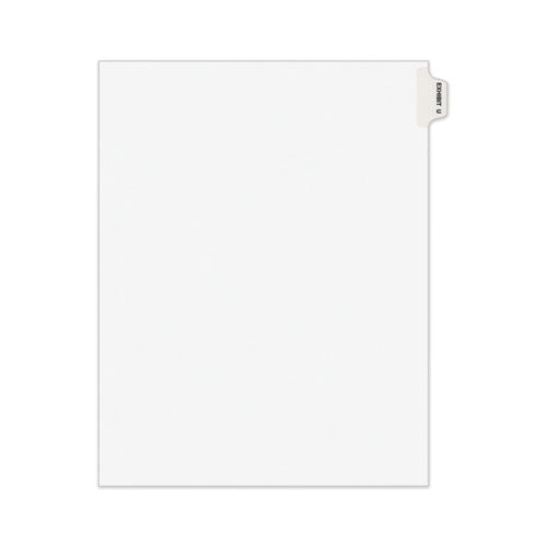 Avery-style Preprinted Legal Side Tab Divider, Exhibit U, Letter, White, 25-pack, (1391)