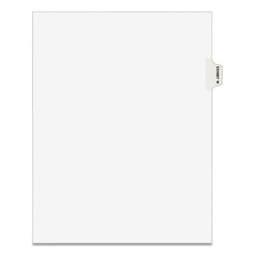 Avery-style Preprinted Legal Side Tab Divider, Exhibit W, Letter, White, 25-pack, (1393)