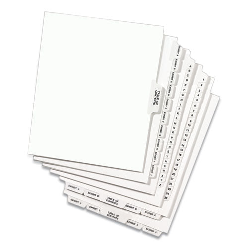 Preprinted Legal Exhibit Side Tab Index Dividers, Avery Style, 26-tab, E, 11 X 8.5, White, 25-pack, (1405)