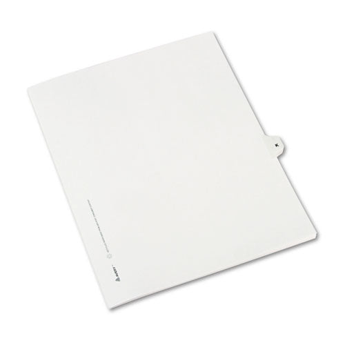 Preprinted Legal Exhibit Side Tab Index Dividers, Avery Style, 26-tab, K, 11 X 8.5, White, 25-pack, (1411)