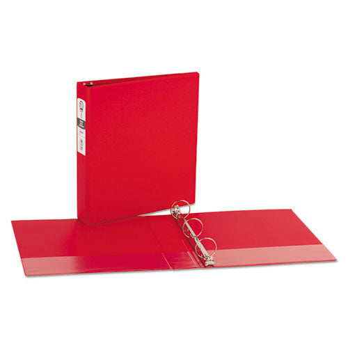 Economy Non-view Binder With Round Rings, 3 Rings, 1.5" Capacity, 11 X 8.5, Red, (3410)