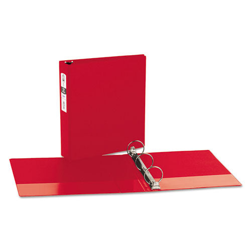 Economy Non-view Binder With Round Rings, 3 Rings, 2" Capacity, 11 X 8.5, Red, (3510)
