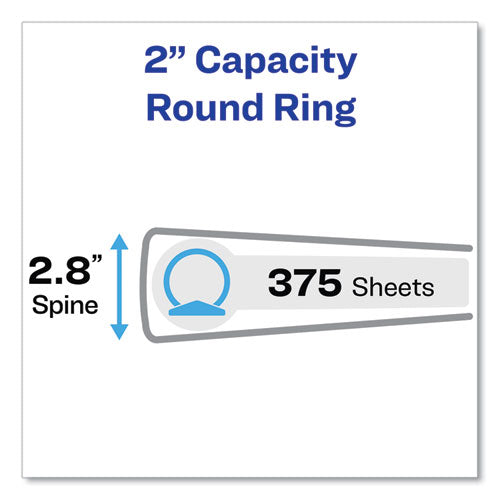 Economy Non-view Binder With Round Rings, 3 Rings, 2" Capacity, 11 X 8.5, Red, (3510)