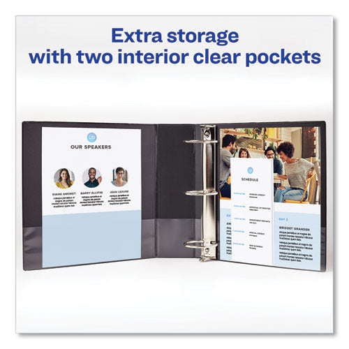 Economy Non-view Binder With Round Rings, 3 Rings, 3" Capacity, 11 X 8.5, Blue, (3601)