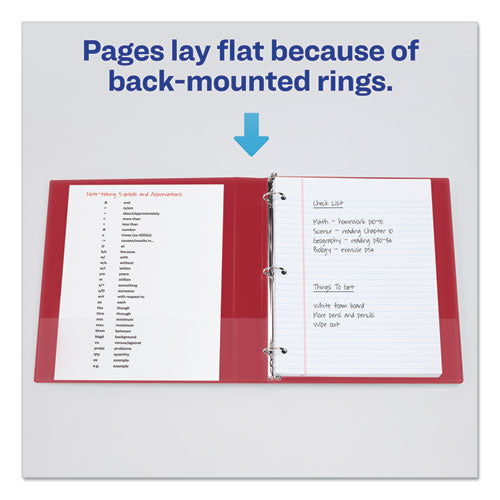 Economy Non-view Binder With Round Rings, 3 Rings, 3" Capacity, 11 X 8.5, Red, (3608)