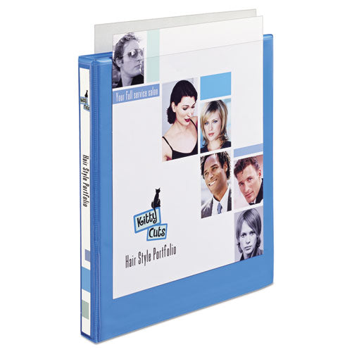 Heavy-duty Non Stick View Binder With Durahinge And Slant Rings, 3 Rings, 0.5" Capacity, 11 X 8.5, Light Blue, (5004)