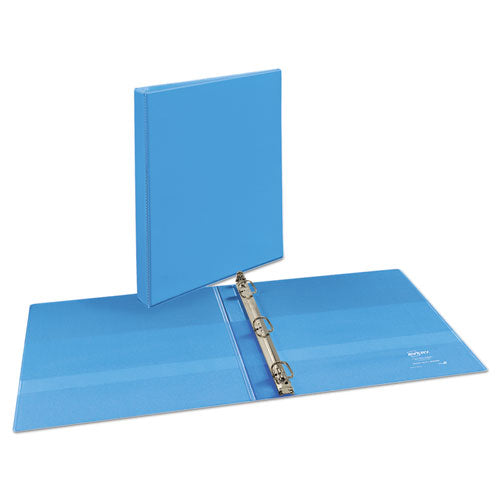 Heavy-duty Non Stick View Binder With Durahinge And Slant Rings, 3 Rings, 0.5" Capacity, 11 X 8.5, Light Blue, (5004)