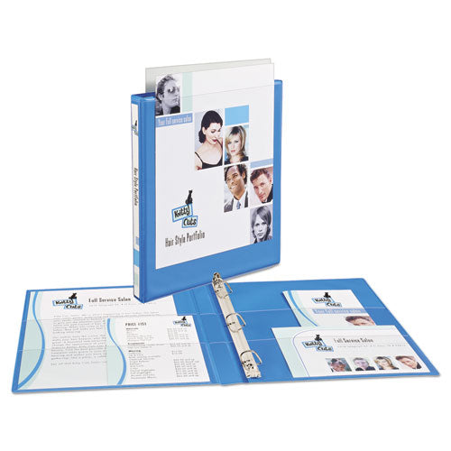 Heavy-duty Non Stick View Binder With Durahinge And Slant Rings, 3 Rings, 0.5" Capacity, 11 X 8.5, Light Blue, (5004)