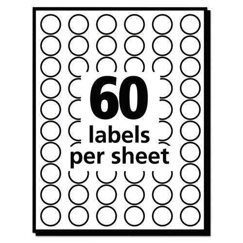 Handwrite Only Self-adhesive Removable Round Color-coding Labels, 0.5" Dia., Neon Green, 60-sheet, 14 Sheets-pack, (5052)