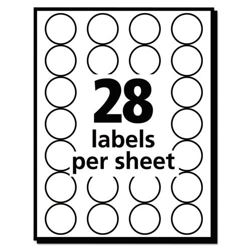 Handwrite Only Self-adhesive Removable Round Color-coding Labels, 0.75" Dia., Black, 28-sheet, 36 Sheets-pack, (5459)
