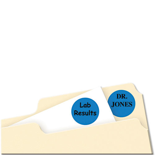 Printable Self-adhesive Removable Color-coding Labels, 0.75" Dia., Dark Blue, 24-sheet, 42 Sheets-pack, (5469)