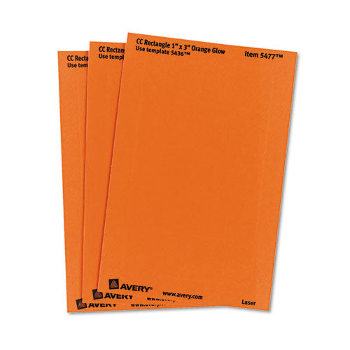 Printable Self-adhesive Removable Color-coding Labels, 1 X 3, Neon Orange, 5-sheet, 40 Sheets-pack, (5477)