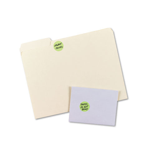 Printable Self-adhesive Removable Color-coding Labels, 1.25" Dia., Neon Green, 8-sheet, 50 Sheets-pack, (5498)