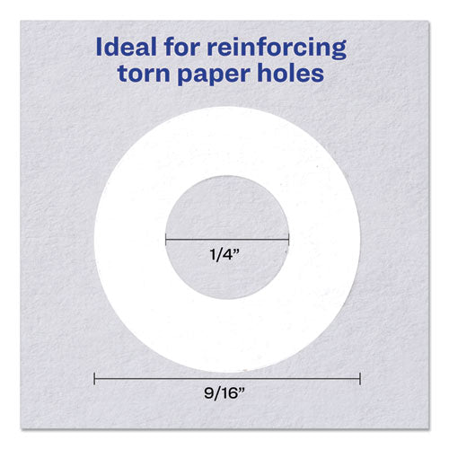 Dispenser Pack Hole Reinforcements, 1-4" Dia, White, 200-pack, (5729)