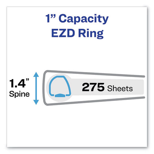 Durable Non-view Binder With Durahinge And Ezd Rings, 3 Rings, 1" Capacity, 11 X 8.5, Black, (7301)