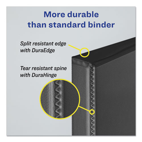 Durable Non-view Binder With Durahinge And Ezd Rings, 3 Rings, 1" Capacity, 11 X 8.5, Black, (7301)
