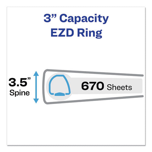 Durable Non-view Binder With Durahinge And Ezd Rings, 3 Rings, 3" Capacity, 11 X 8.5, Black, (7701)