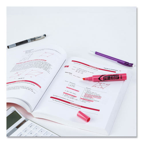 Hi-liter Desk-style Highlighters, Chisel Tip, Light Pink, Dozen, (7749)