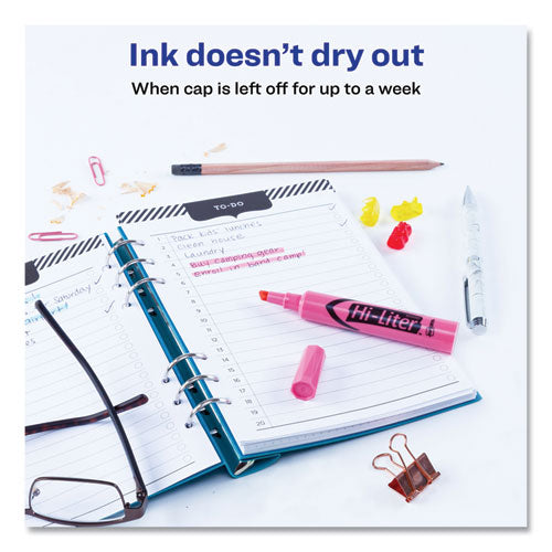 Hi-liter Desk-style Highlighters, Chisel Tip, Light Pink, Dozen, (7749)