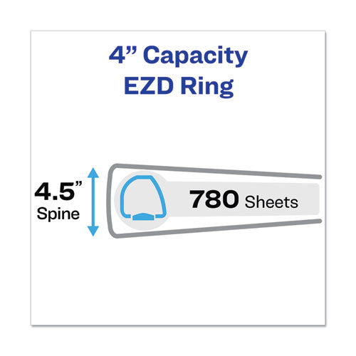 Durable Non-view Binder With Durahinge And Ezd Rings, 3 Rings, 4" Capacity, 11 X 8.5, Black, (7801)