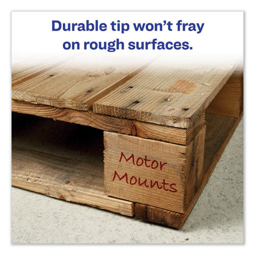 Marks A Lot Regular Desk-style Permanent Marker, Broad Chisel Tip, Red, Dozen, (7887)