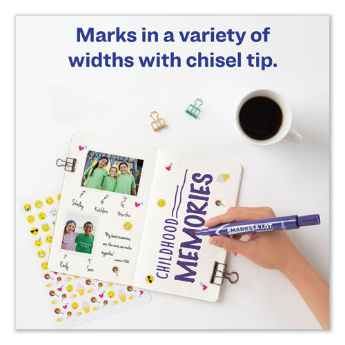 Marks A Lot Large Desk-style Permanent Marker, Broad Chisel Tip, Purple, Dozen, (8884)