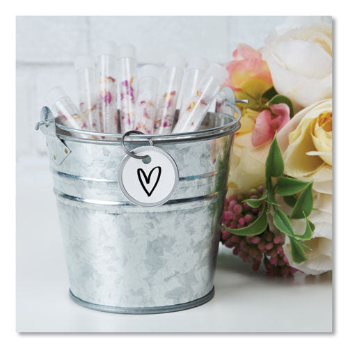 Key Tags With Split Ring, 1 1-4 Dia, White, 50-pack