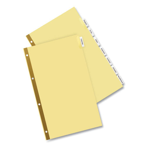 Insertable Standard Tab Dividers, 8-tab, Legal