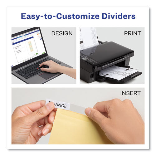 Insertable Standard Tab Dividers, 8-tab, Legal