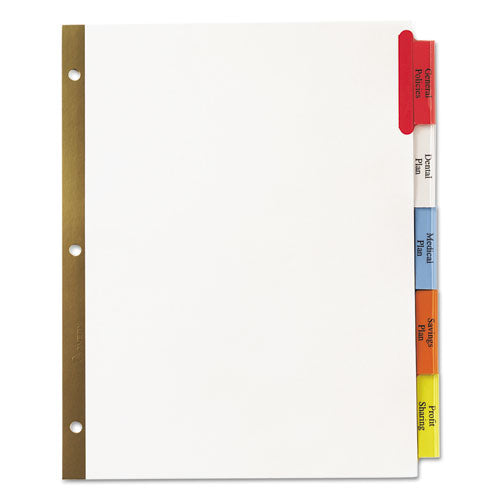 Insertable Big Tab Dividers, 5-tab, Letter