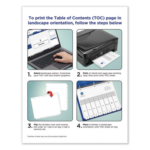 Customizable Toc Ready Index Multicolor Dividers, 26-tab, Letter