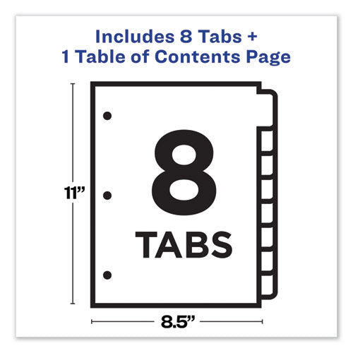 Customizable Toc Ready Index Black And White Dividers, 8-tab, Letter