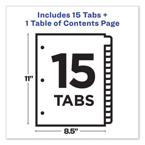 Customizable Toc Ready Index Multicolor Dividers, 15-tab, Letter