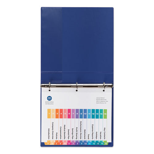 Customizable Toc Ready Index Multicolor Dividers, 15-tab, Letter